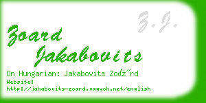 zoard jakabovits business card